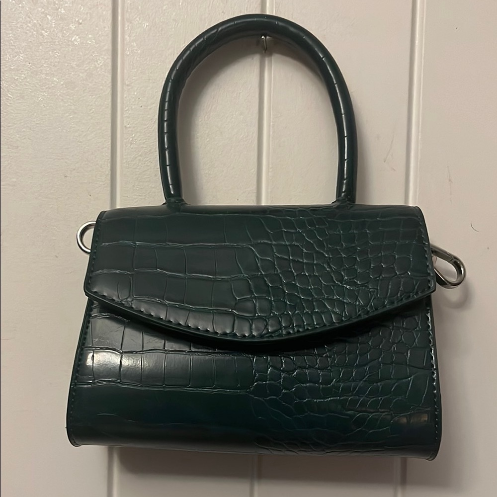 Urban Outfitters Green Mini Crocodile Embossed Bag